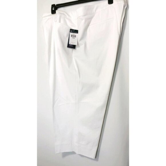 Chaps Womens White High Rise Stretch Twill Capris Pants Plus Size 24W New - Picture 6 of 8